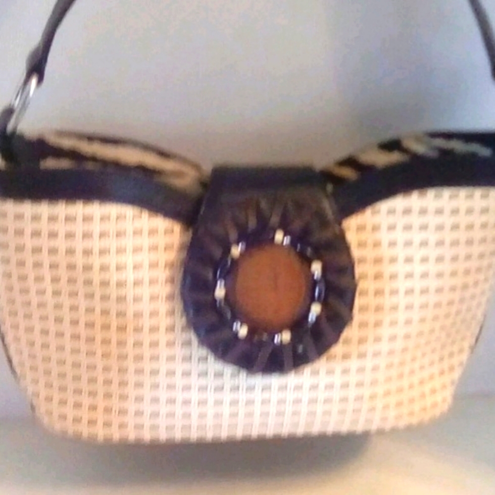 Kate Landry Woven And Leather Handbag